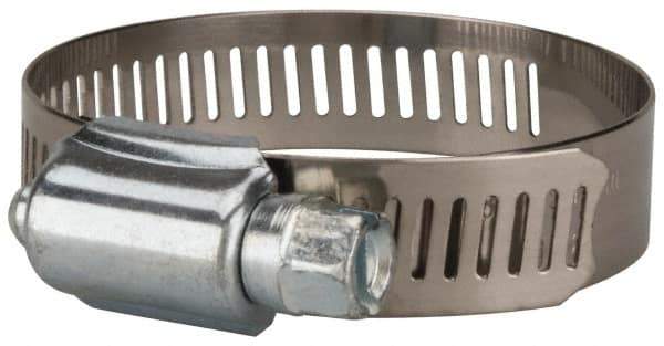 Value Collection - SAE Size 32, 1-1/2 to 2-1/2" Diam, Stainless Steel/Carbon Steel Worm Drive Clamp - 1/2" Wide, Material Grade 201 - Top Tool & Supply