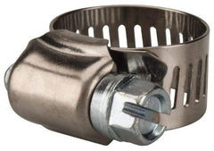 Value Collection - SAE Size 6, 3/8 to 7/8" Diam, Stainless Steel/Carbon Steel Worm Drive Clamp - 1/2" Wide, Material Grade 201 - Top Tool & Supply