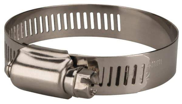 Value Collection - SAE Size 28, 1-1/4 to 2-1/4" Diam, Stainless Steel/Carbon Steel Worm Drive Clamp - 1/2" Wide, Material Grade 201 - Top Tool & Supply