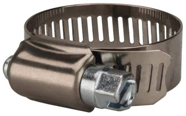 Value Collection - SAE Size 16, 11/16 to 1-1/2" Diam, Stainless Steel/Carbon Steel Worm Drive Clamp - 1/2" Wide, Material Grade 201 - Top Tool & Supply