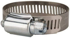 Value Collection - SAE Size 24, 1 to 2" Diam, Stainless Steel/Carbon Steel Worm Drive Clamp - 1/2" Wide, Material Grade 201 - Top Tool & Supply