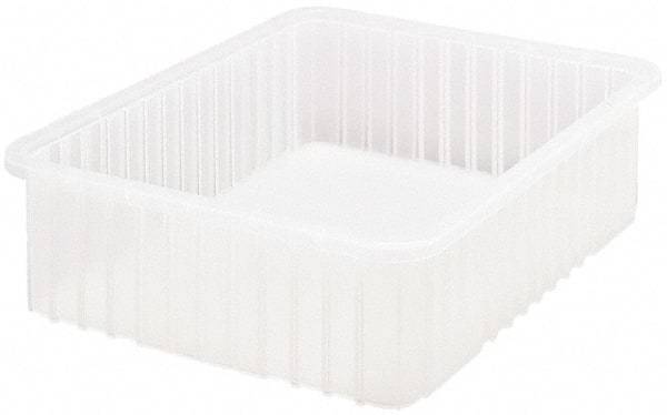 Quantum Storage - Clear Polypropylene Dividable Container - Stacking, 22-1/2" Long x 17-1/2" Wide x 6" High - Top Tool & Supply