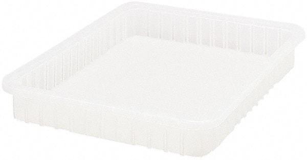 Quantum Storage - Clear Polypropylene Dividable Container - Stacking, 22-1/2" Long x 17-1/2" Wide x 3" High - Top Tool & Supply