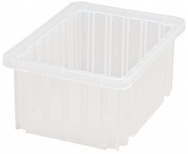 Quantum Storage - Clear Polypropylene Dividable Container - Stacking, 10.9" Long x 8.3" Wide x 5" High - Top Tool & Supply