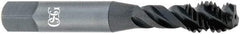 OSG - M12x1.25 3 Flute Modified Bottoming Spiral Flute Tap - Vanadium High Speed Steel, TiCN Finish, 3-3/8" OAL, Right Hand Flute, Right Hand Thread, D5, Series 299 - Top Tool & Supply