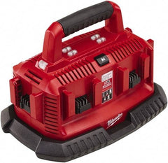 Milwaukee Tool - 18 Volt, 6 Battery Lithium-Ion Power Tool Charger - 30 min to 1 hr to Charge, Pass Through Plug Power Source - Top Tool & Supply