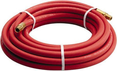 Parker - 3/8" ID x 0.656" OD 25' Long Multipurpose Air Hose - MNPT x MNPT Ends, 200 Working psi, -40 to 212°F, 1/4" Fitting, Red - Top Tool & Supply