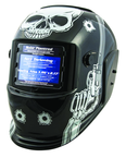 #41282 - Solar Powered Welding Helment; Black with Skull and Pistol Graphics - Top Tool & Supply