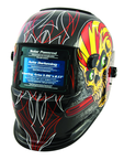 #41283 - Solar Powered Welding Helment; Black with Skull and Pipewrench Graphics - Top Tool & Supply