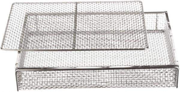 Marlin Steel Wire Products - 11" Deep, Rectangular Stainless Steel Mesh Basket - 16" Wide x 3" High - Top Tool & Supply