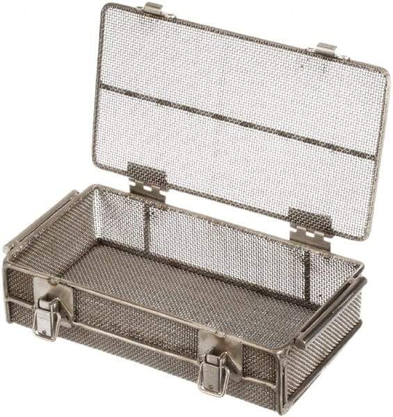 Marlin Steel Wire Products - 5-5/8" Deep, Rectangular Stainless Steel Mesh Basket - 11" Wide x 3-1/8" High - Top Tool & Supply