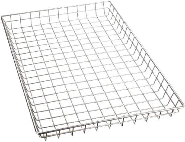 Marlin Steel Wire Products - 16" Deep, Rectangular Steel Wire Basket - 26" Wide x 2" High - Top Tool & Supply