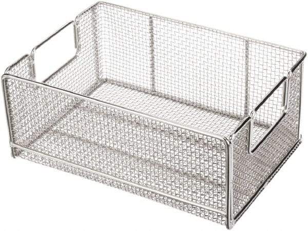 Marlin Steel Wire Products - 10" Deep, Rectangular Stainless Steel Wire Basket - 14" Wide x 6" High - Top Tool & Supply