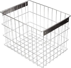 Marlin Steel Wire Products - 16-1/2" Deep, Rectangular Stainless Steel Wire Basket - 11-3/4" Wide x 12-1/4" High - Top Tool & Supply