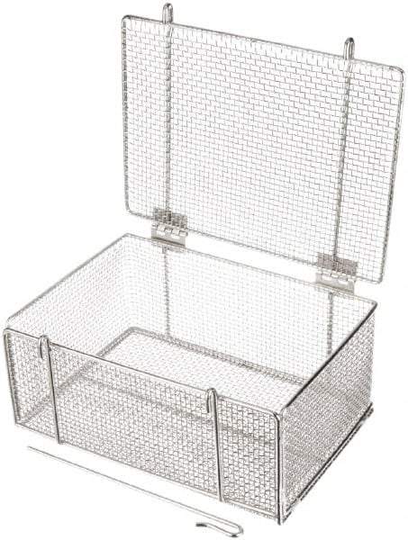 Marlin Steel Wire Products - 10" Deep, Rectangular Stainless Steel Wire Basket - 14" Wide x 6-9/16" High - Top Tool & Supply