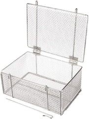 Marlin Steel Wire Products - 10" Deep, Rectangular Stainless Steel Wire Basket - 14" Wide x 6-9/16" High - Top Tool & Supply