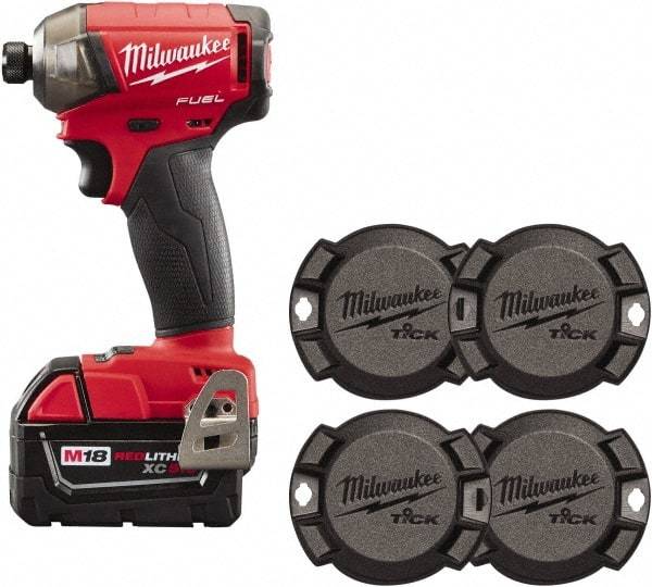 Milwaukee Tool - 18 Volt, 1/4" Drive, 450 In/Lb Torque, Cordless Impact Driver - 3000 RPM, Lithium-Ion Battery Included - Top Tool & Supply