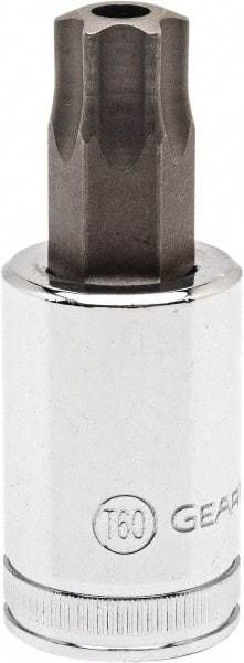 GearWrench - 1/2" Drive, T60 Torx Bit Socket - 2-1/2" OAL, 1.49" Bit Length - Top Tool & Supply