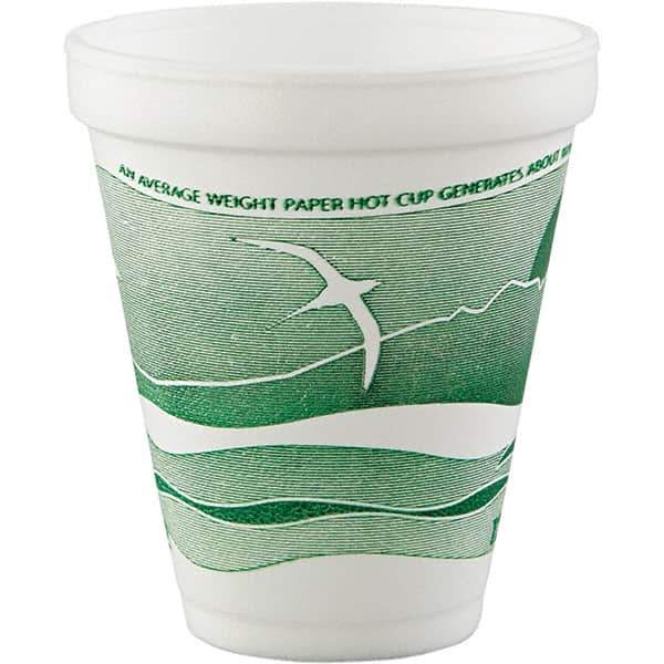 DART - Foam Hot/Cold Foam Drinking Cups, 12 oz - White, Green - Top Tool & Supply