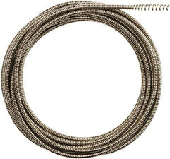 Milwaukee Tool - 5/16" x 25' Drain Cleaning Machine Cable - Inner Core Bulb Auger, 1-1/4" to 2-1/2" Pipe, Use with Milwaukee M18 Drain Snakes - Top Tool & Supply