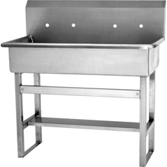 SANI-LAV - Sinks; Type: Two Person Floor Mounted Wash Station ; Outside Length: 40 (Inch); Outside Width: 20 (Inch); Outside Height: 45 (Inch); Inside Length: 37 (Inch); Inside Width: 16-1/2 (Inch) - Exact Industrial Supply