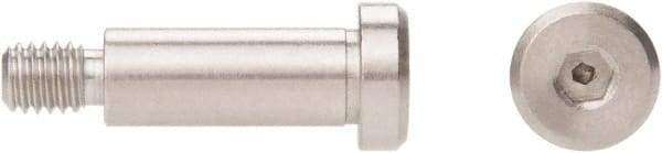 Made in USA - 1/8" Shoulder Diam x 1/16" Shoulder Length, #4-40 UNC, Hex Socket Low Profile Precision Shoulder Screw - 18-8 Stainless Steel, Uncoated, 3/32" Head Height - Top Tool & Supply