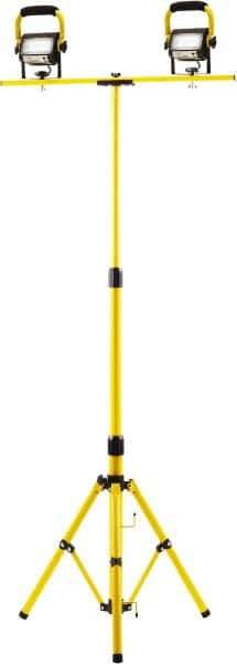 Probuilt Lighting - 120 Volt, 30 Watt, Electric, LED Portable Tripod Work Light - 1,524mm Cord, 2 Heads, 6,000 Lumens, Aluminum, 82" Long x 26" Wide x 33" High - Top Tool & Supply