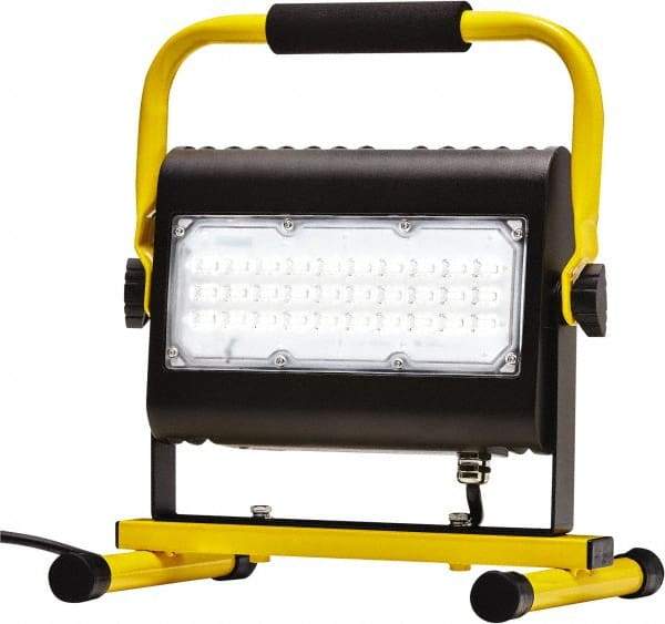 Probuilt Lighting - 120 Volt, 50 Watt, Electric, LED Portable Floor Work Light - 1,524mm Cord, 1 Head, 4,800 Lumens, Aluminum, 12" Long x 10" Wide x 9" High - Top Tool & Supply