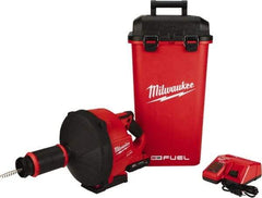 Milwaukee Tool - 18V Battery Battery Drain Cleaning Machine - For 3" Pipe, 35' Cable, 500 Max RPM - Top Tool & Supply