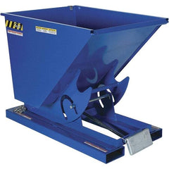 Vestil - 2,000 Lb Load Capacity, 1/2 Cu. Yd Cu Yd, Steel Self-Dumping Hopper - 33-11/16" Wide x 51-3/4" Long x 38" High, Blue - Top Tool & Supply