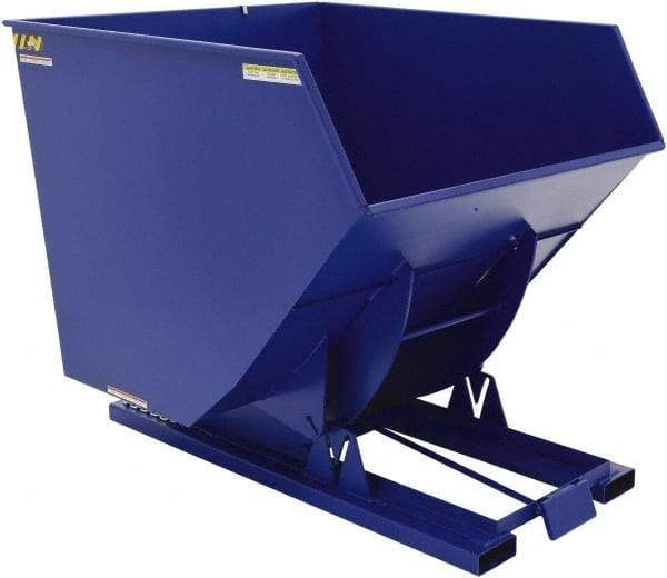 Vestil - 6,000 Lb Load Capacity, 4 Cu Yd, Steel Self-Dumping Hopper - 64" Wide x 79-3/8" Long x 64-3/8" High, Blue - Top Tool & Supply