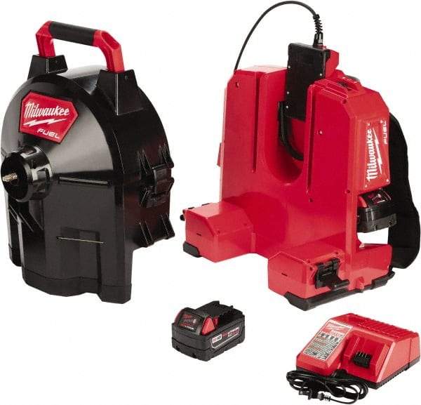 Milwaukee Tool - 18V Battery Battery Drain Cleaning Machine - For 1-1/4" to 4" Pipe - Top Tool & Supply