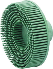 Value Collection - 3" 50 Grit Ceramic Straight Disc Brush - Threaded Hole Connector, 5/8" Trim Length, 1/4-20 Threaded Arbor Hole - Top Tool & Supply