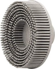 Value Collection - 3" 120 Grit Ceramic Straight Disc Brush - Threaded Hole Connector, 5/8" Trim Length, 1/4-20 Threaded Arbor Hole - Top Tool & Supply