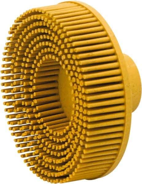 Value Collection - 3" 80 Grit Ceramic Straight Disc Brush - Threaded Hole Connector, 5/8" Trim Length, 1/4-20 Threaded Arbor Hole - Top Tool & Supply