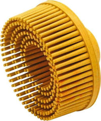 Value Collection - 2" 80 Grit Ceramic Straight Disc Brush - Threaded Hole Connector, 5/8" Trim Length, 1/4-20 Threaded Arbor Hole - Top Tool & Supply