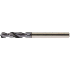 Screw Machine Length Drill Bit: 0.126″ Dia, 118 °, Solid Carbide AlTiN Finish, Right Hand Cut, Spiral Flute, Straight-Cylindrical Shank