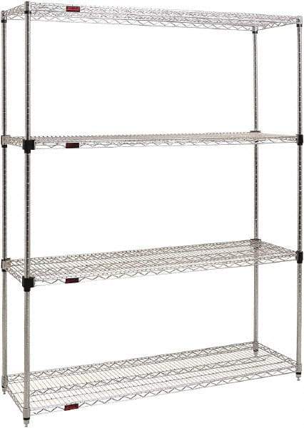 Eagle MHC - 4 Shelf Eagle MHC Wire Shelving - Starter Unit - 72" Wide x 24" Deep x 74" High, - Top Tool & Supply