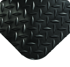 Diamond Plate SpongeCote Floor Mat - 3' x 5' x 9/16" Thick - (Black Anti-Fatigue) - Top Tool & Supply