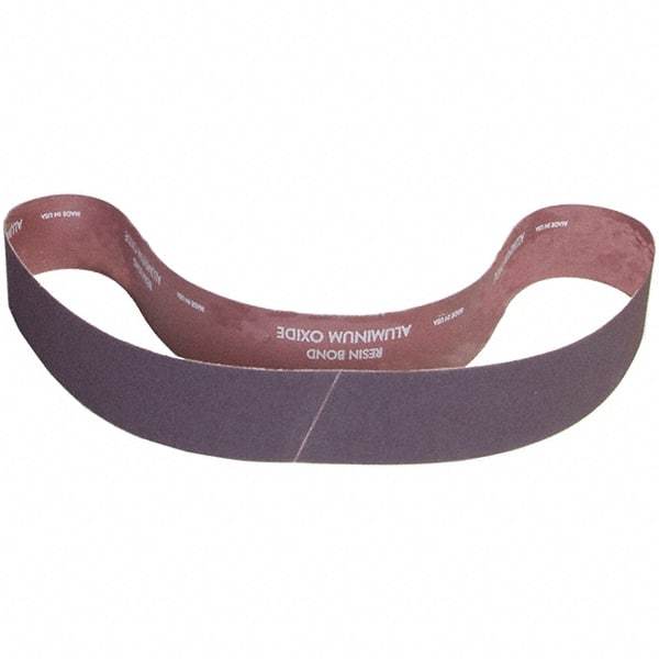 Norton - 3" Wide x 48" OAL, 80 Grit, Aluminum Oxide Abrasive Belt - Aluminum Oxide, Coated, X Weighted Cloth Backing - Top Tool & Supply