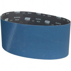 Norton - 9" Wide x 60" OAL, 220 Grit, Zirconia Alumina Abrasive Belt - Zirconia Alumina, Coated, X Weighted Cloth Backing - Top Tool & Supply