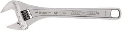 Channellock - 1-1/2" Jaw Capacity, 12" Standard Adjustable Wrench - Chrome Vanadium Steel, Chrome Finish, 12" OAL - Top Tool & Supply