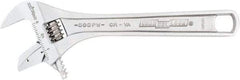 Channellock - 1-5/16" Jaw Capacity, 8" Standard Adjustable Wrench - Chrome Vanadium Steel, Chrome Finish, 8-1/4" OAL - Top Tool & Supply