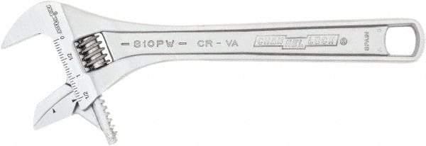 Channellock - 1-9/16" Jaw Capacity, 10" Standard Adjustable Wrench - Chrome Vanadium Steel, Chrome Finish, 10-1/4" OAL - Top Tool & Supply