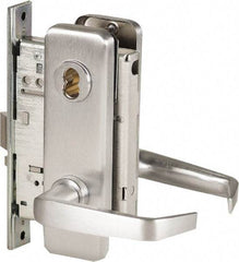 Stanley - Office Lever Lockset for 1-3/8 to 1-3/4" Thick Doors - 2-3/8 to 2-3/4" Back Set, Brass, Satin Chrome Finish - Top Tool & Supply