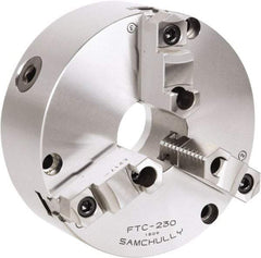 Samchully - 3 Jaw, 460mm Diam, Self Centering Manual Lathe Chuck - Front Mount, Adjustable, 190mm Through Hole Diam, Forged Steel - Top Tool & Supply