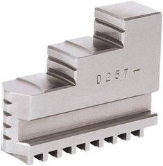 Samchully - 7-1/2" Max Chuck Diam Compatibility, Steel Square Serrated Hard Lathe Top Jaws - 2 Steps, 22mm Wide x 75mm Long x 55.5mm High - Top Tool & Supply