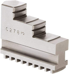 Samchully - 11" Max Chuck Diam Compatibility, Steel Square Serrated Hard Lathe Top Jaws - 2 Steps, 28mm Wide x 98mm Long x 69.5mm High - Top Tool & Supply