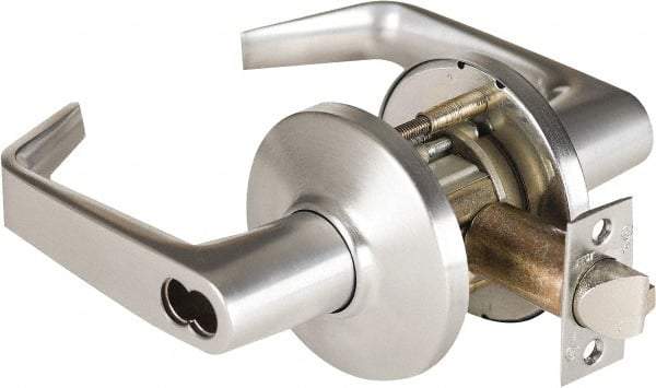 Stanley - Grade 1 Institution Lever Lockset - 2-3/4" Back Set, Zinc, Satin Chrome Finish - Top Tool & Supply