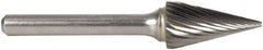 M.A. Ford - 3mm Cut Diam, 3mm Shank Diam, Cone Head Double Cut Burr - Carbide, Point End, 11.1mm LOC, 38mm OAL - Top Tool & Supply